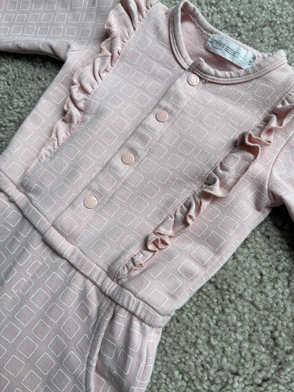 Miles the Label Baby Girls' Soft Pink Ruffle One-Piece Bodysuit - Picture 4 of 14